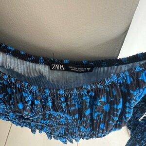 Blue and black Zara top
